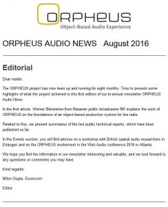 ORPHEUS Audio News